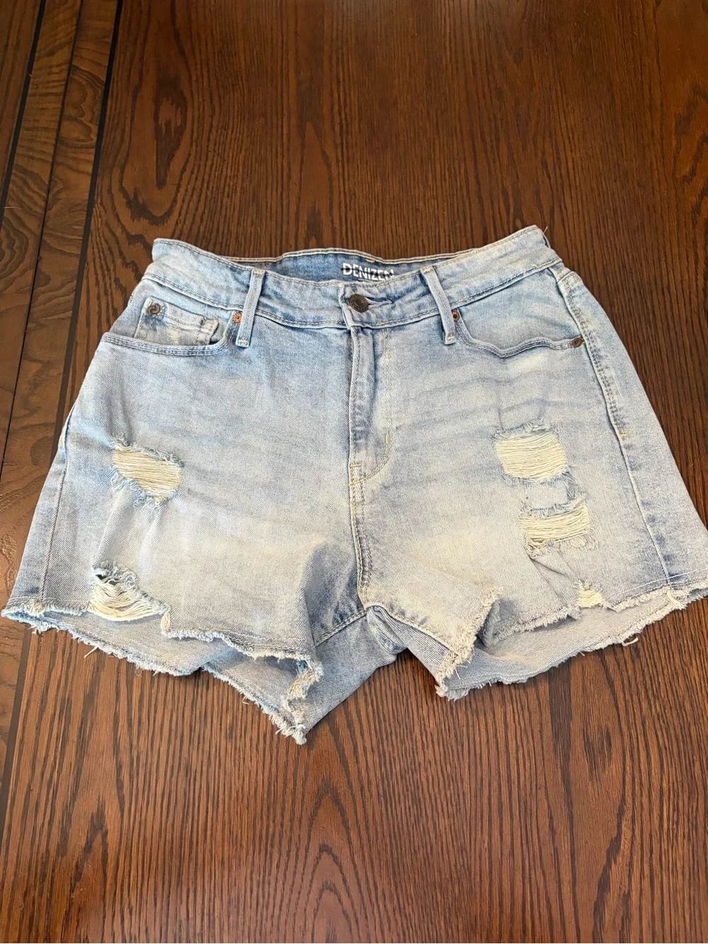 Levi's Light Blue Distressed Denim Shorts